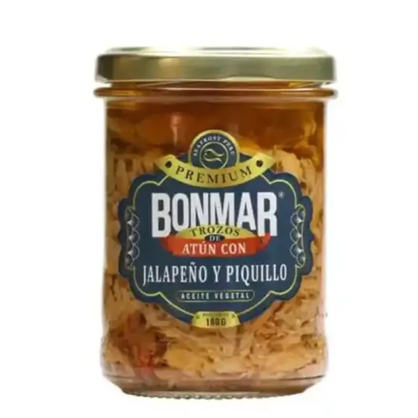 ATUN TROZO JALAPEÑO Y PIQUILLO A.V. FRASCO 180 GR SEAFROST