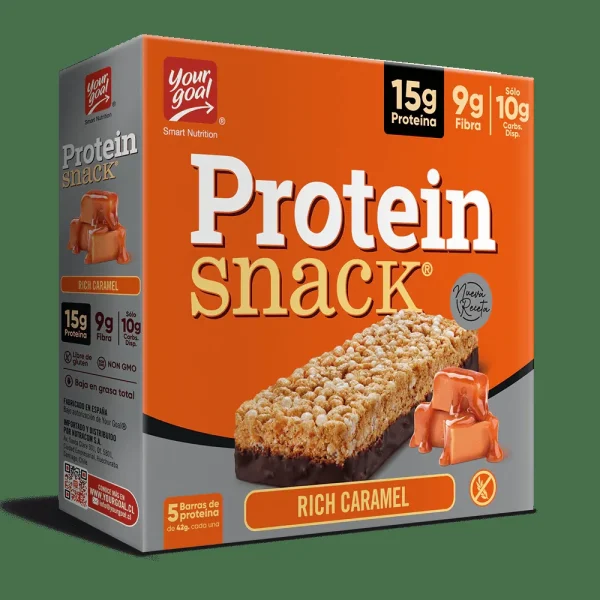 PROTEIN SNACKS RICH CARAMEL DISPLAY X5 UNIDADES YOURGOAL
