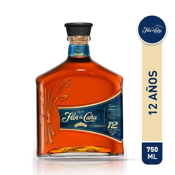 RON FLOR DE CAÑA 12 AÑOS BOT 750 ML FLOR DE CAÑA