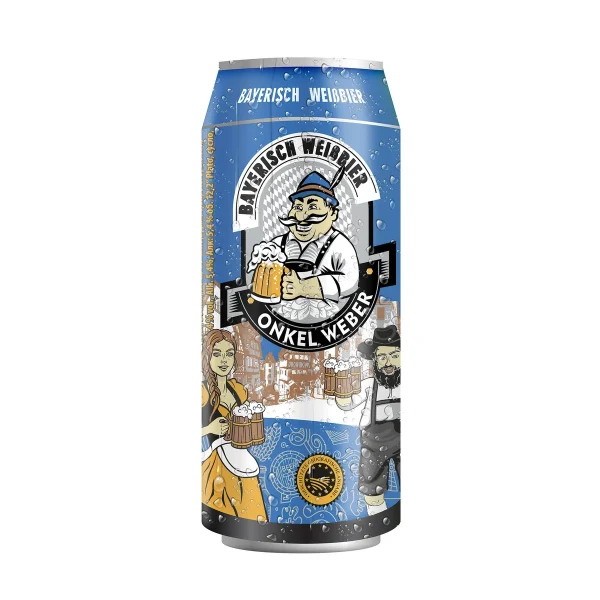 CERVEZA DE TRIGO BAYERISCH WEIBBIER LATA 500 ML ONKEL WEBER