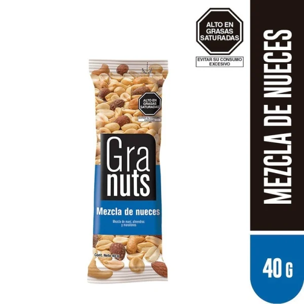 FRUTOS SECOS MEZCLA NUECES BOLSA 40 GR GRANUTS