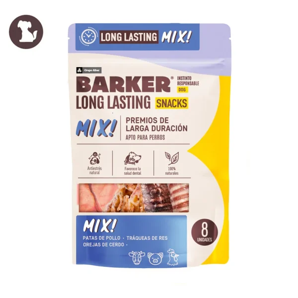 LONG LASTING MIX (PATAS DE POLLO, TRAQUEAS DE RES, OREJAS DE POLLO) BARKER